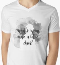 Bellamy Blake Was ist los mit einem kleinen Chaos - Grey T-Shirt mit V-Ausschnitt