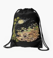 Village || Surreal Illustration by Chrysta Kay Drawstring Bag