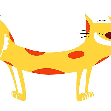 Artwork thumbnail, "Catdog"  Cartoon, Cat, Dog, Funny, Yellow, Mustard, Pet, Silly, 90s, Silly, Humor, Nineties, Pets, Hybrid by CanisPicta