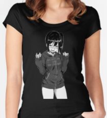 Camiseta entallada de cuello ancho Chica anime