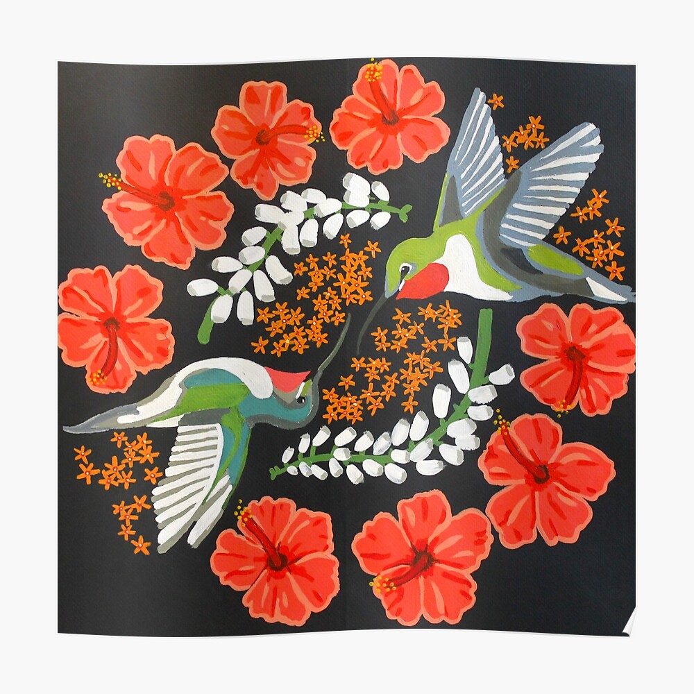 Hummingbird Mandala Poster