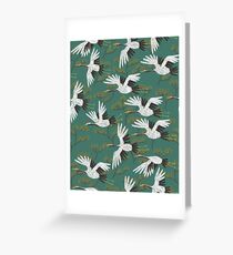 Japanese Crane Pattern Greeting Card