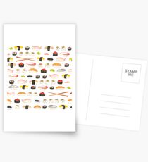 Sweet Sushi Pattern Postcards