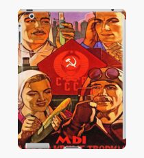 Soviet propaganda poster, science, worker, farmer together! iPad Case/Skin