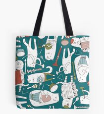 Bolsa de tela Banda de gatos en azul (s)