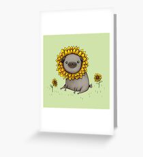 Pugflower Greeting Card