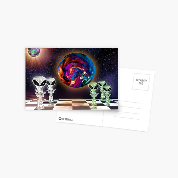 Alien Chess Postcard