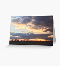 Orange violet sunset Greeting Card