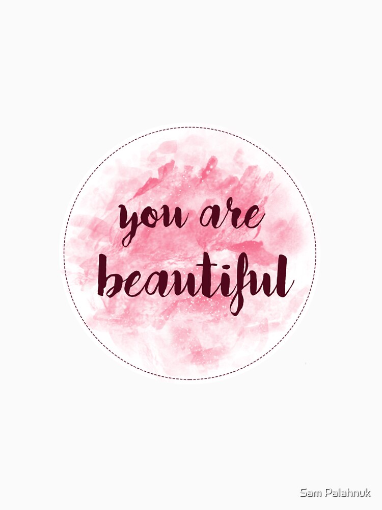 You Are Beautiful sticker design | pink watercolor by sampalahnukart
