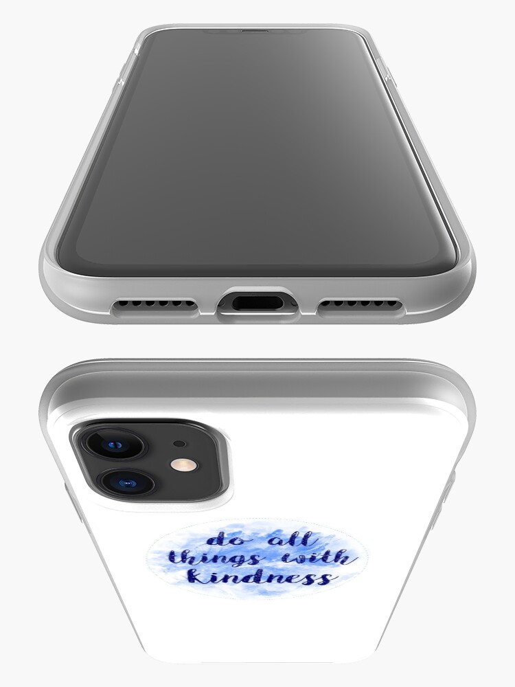 Alternate view of Do all things with kindness sticker | blue watercolor design iPhone Case & Cover