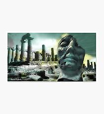 Decayed Sculpture in Ancient Agrigento, Sicily Photographic Print
