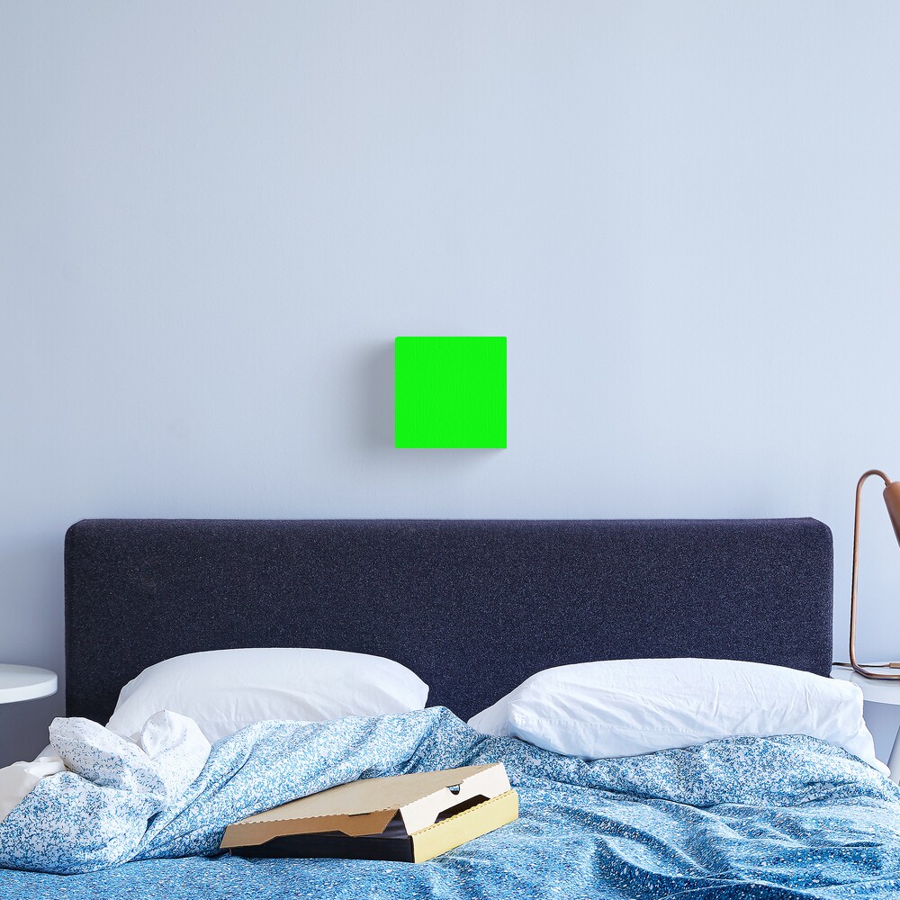 Neon Green Simple Solid Designer Color All Over Color Canvas Print