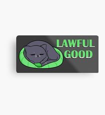 Lawful Good D&D Cat Metal Print
