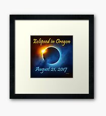 Eclipsed in Oregon, the Solar Eclipse 2017 Framed Print