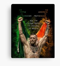 Notorious Conor McGregor holding up the Irish flag Canvas Print