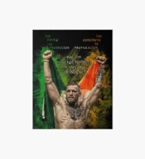 Notorious Conor McGregor holding up the Irish flag Art Board