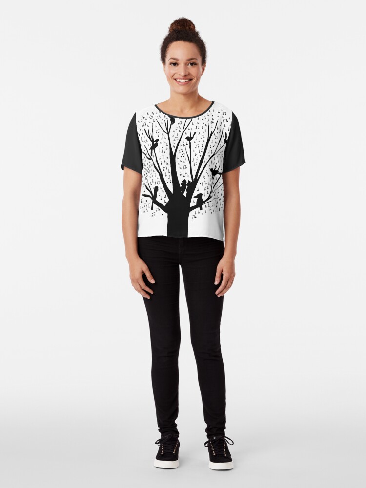 Alternate view of Musical Tree - Australian Bird Calls Chiffon Top