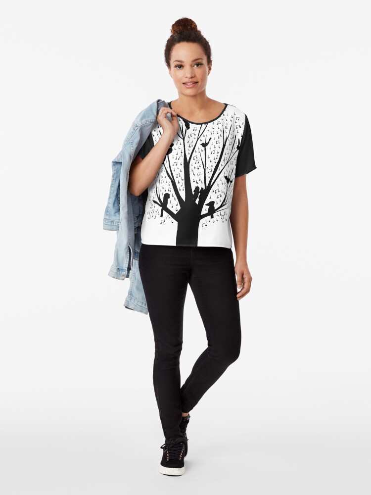Alternate view of Musical Tree - Australian Bird Calls Chiffon Top
