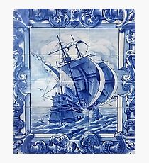 Portuguese azulejo blue tile Photographic Print