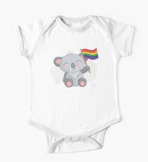 Body de manga corta para bebé Lindo Koala australiano LGBT Orgullo Gay