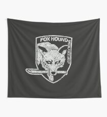 Vintage Fox Hound Insignia - Silver Edition Wall Tapestry