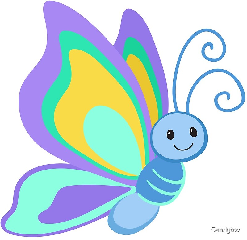 "Cute Cartoon Butterfly" by Sandytov | Redbubble