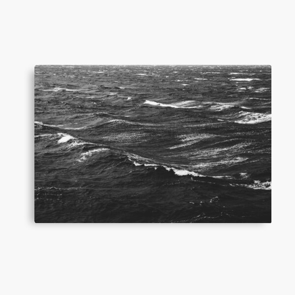 Black and white photo of a stormy sea Canvas Print
