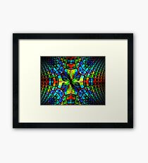 Flower and petals like stained-glass, kaleidoscope or mosaic Framed Print