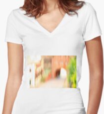 Pastel Green Women's Fitted V-Neck T-Shirt