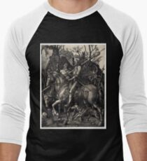 Camiseta ¾ bicolor para hombre Albrecht Dürer Knight, La Muerte y el Diablo