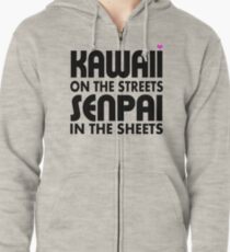 Kawaii dans les rues, Senpai dans les draps Veste zippée à capuche