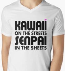 Kawaii on the Streets, Senpai in the sheets Men's V-Neck T-Shirt
