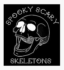 Spooky Scary Skeletons - Black Photographic Print