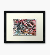 Fish on colorful abstract background Framed Print