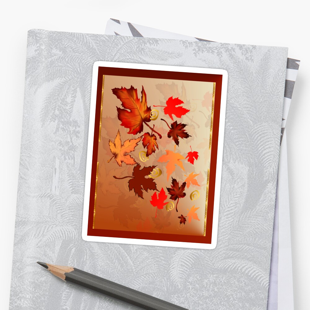 fall leaves sticker by lotacats redbubble