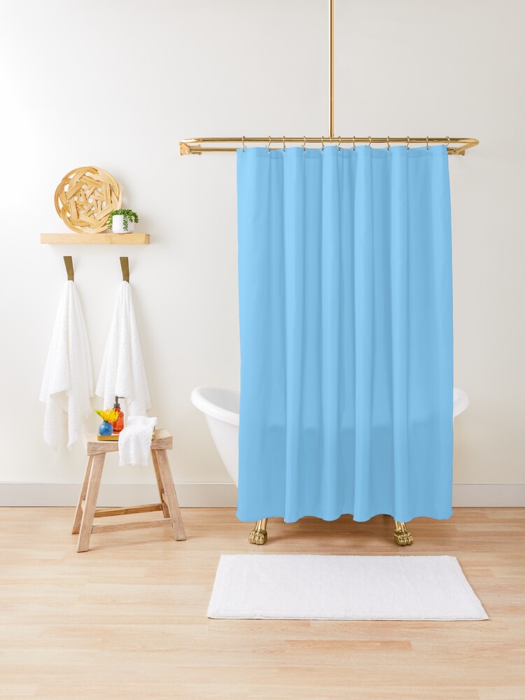Solid Colour Plain Light Sky Blue Blue Shower Curtain By