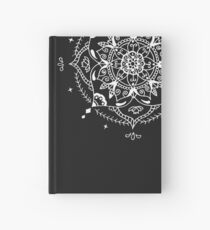 Mandala on Black Background Hardcover Journal