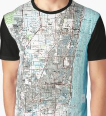 Fort Lauderdale Florida Map (1985) Graphic T-Shirt