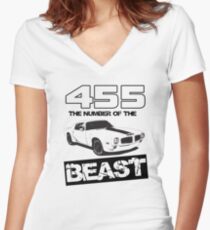 455 - The Number of the Beast Women's Fitted V-Neck T-Shirt