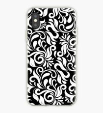 Vinilo o funda para iPhone Damasco blanco y negro