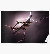 P-38 Lightning Strike Poster