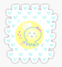 Lady Octopus with a Chanel handbag and a bow on a head Sticker