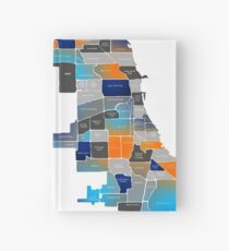 Chicago Map - Blue & Orange Hardcover Journal
