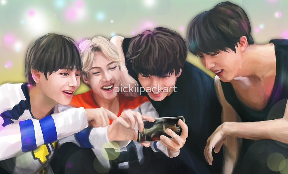 Bts V Jhope Jk Jin By Pickiipackart Redbubble