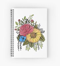 SUNFLOWER & ROSE Spiral Notebook