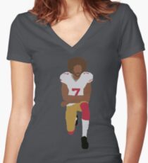 Kneeling Kaepernick Women's Fitted V-Neck T-Shirt