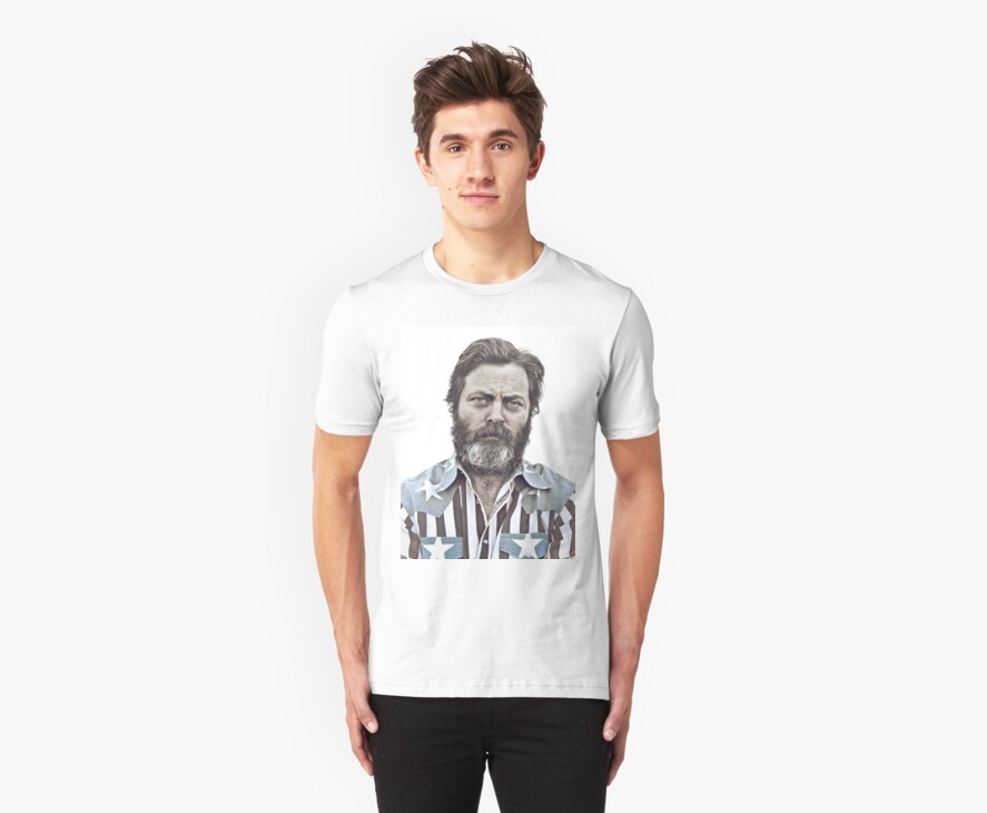 nick offerman flag shirt