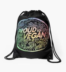 Proud to be Vegan - Rainbow Drawstring Bag