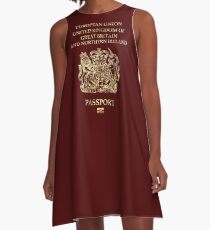 Vestido acampanado United Kingdom Passport Vintage