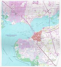 Punta Gorda & Port Charlotte Florida Map (1957) Poster